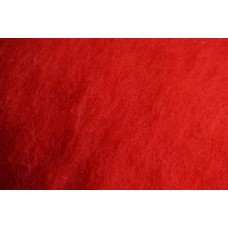 Red color carded wool