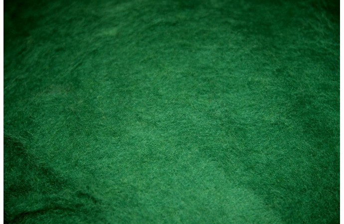 Green color carded wool