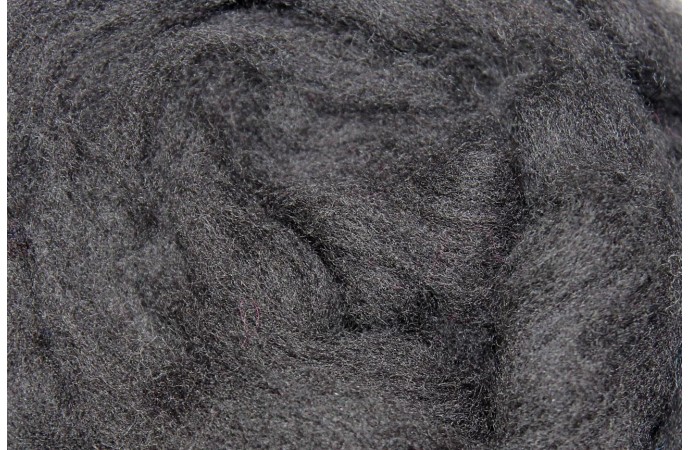 Dark Grey color carded wool