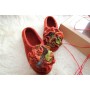 Rust colors slippers with flowers