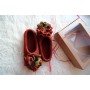 Rust colors slippers with flowers
