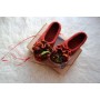 Rust colors slippers with flowers