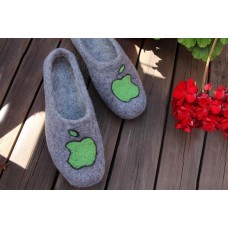 Grey color slippers with Apple