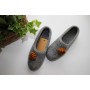 Grey wool slippers with basketball balls