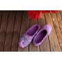 Violet slippers with infelted silk